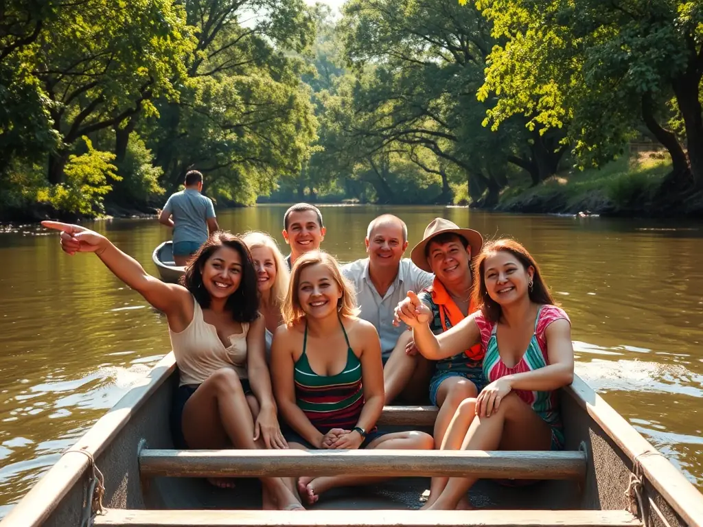 A group of ASSOCIATION DE PLAISANCE DE PLEUDANIEL members participating in a guided boat tour on the Trieux River, showcasing teamwork and enjoyment of nature.
