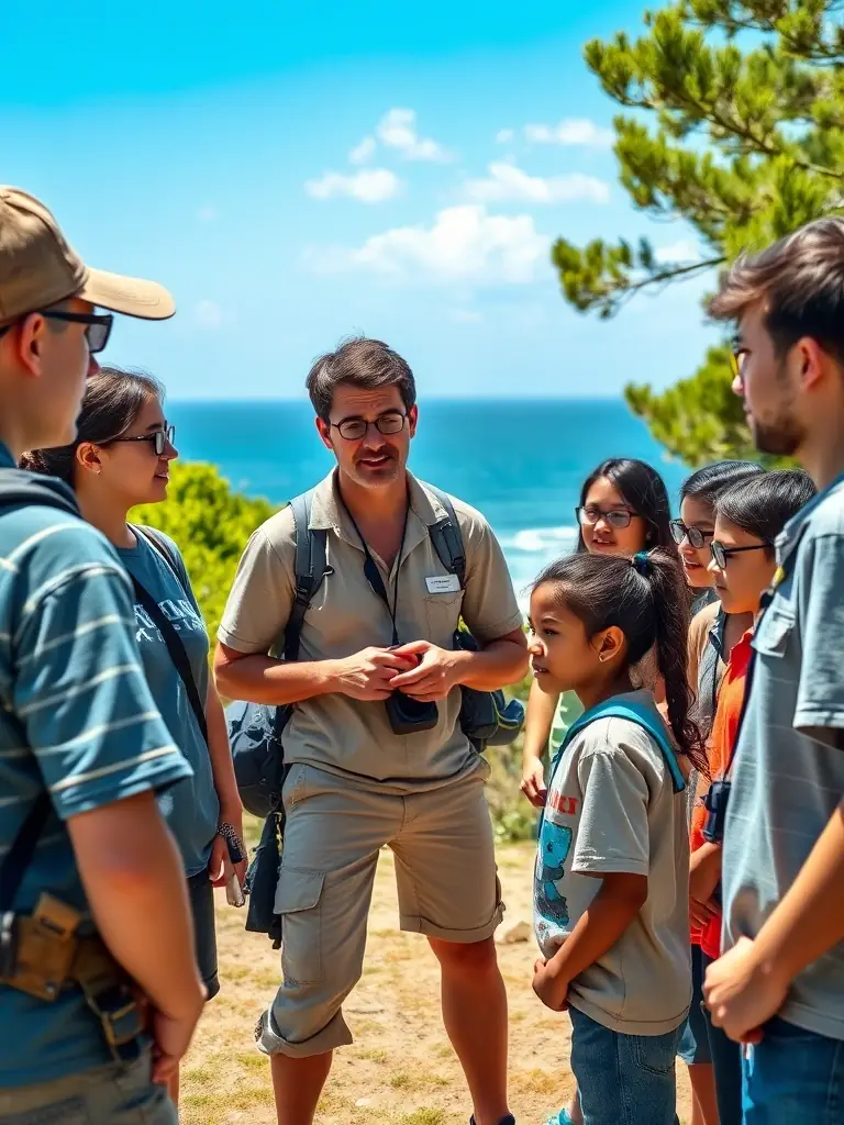 A group of children participating in a workshop about local marine life, highlighting the educational programs provided by ASSOCIATION DE PLAISANCE DE PLEUDANIEL.